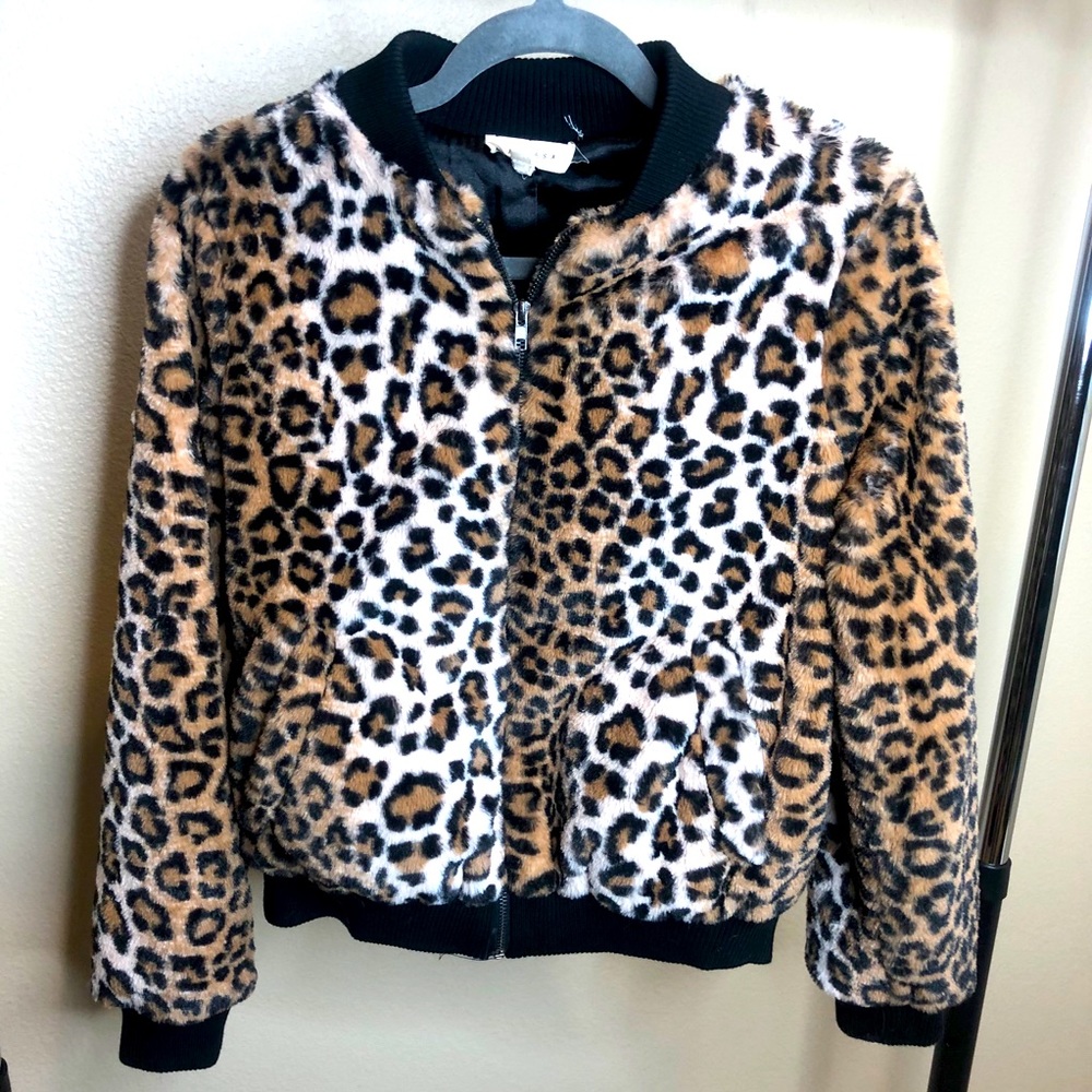 Promesa Leopard Bomber Jacket Size Small